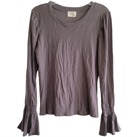 Nation Ltd. Penny Tee with Flounce Cuff Medium Pima Cotton Puff Shoulders - Picture 3 of 7